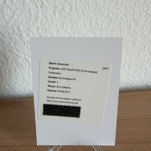 Nick Calathes Auto /99 Redemption Card 2025-26 Panini Contenders EuroLeague Ink