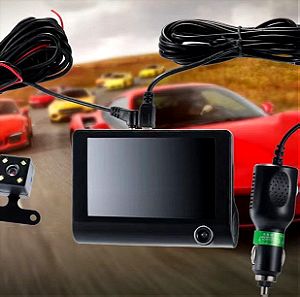 Ολοκαίνουργο Καταγραφικό αυτοκινήτου 4 ιντσων Dash Cam 1080p 3 φακων με κάμερα παρκαρίσματος
