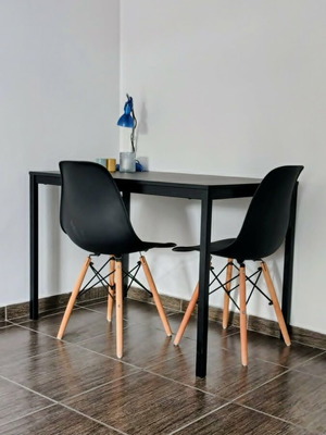 IKEA black table with 2 chairs