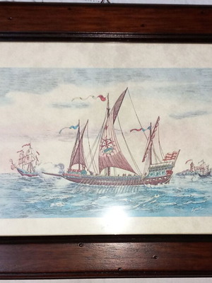 Wall frame used with seascape print and frame damage