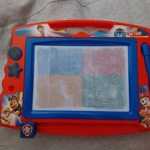 Paw Patrol Magnetic Drawing Board used with pen and stamps