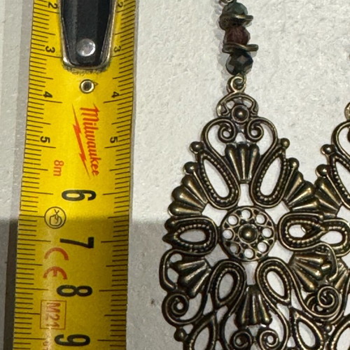 Earrings antique bronze new, gold tone