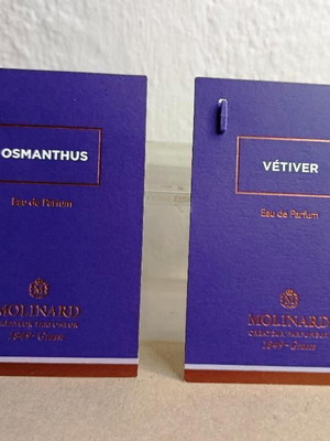 Δείγματα αρωμάτων Molinard Vetiver και Osmanthus eau de parfum 1 ml καινούργια
