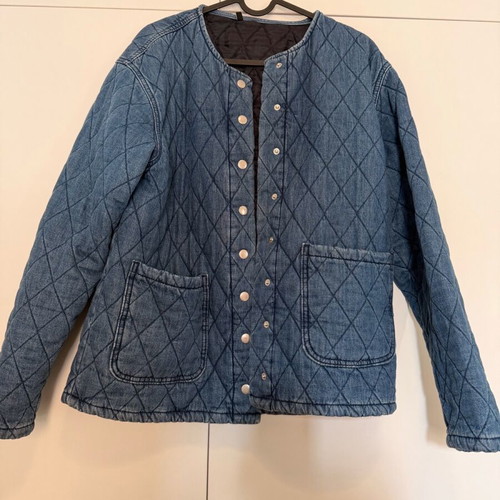 Denim quilted jacket like new, size small
