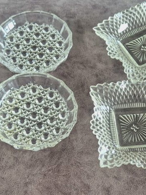 Vintage dessert plates and liqueur glasses used, 1980s