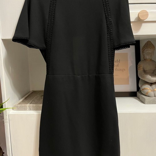 Zara jumpsuit black short with dress effect and open back new, small