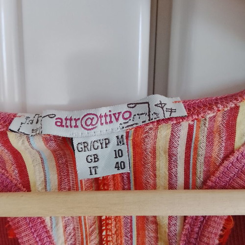 Attrattivo women's short dress used, medium size, striped pattern