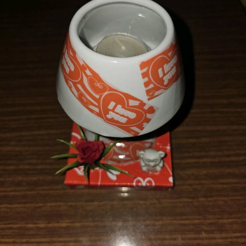 Decorative lamp used with tealight and I love you inscription
