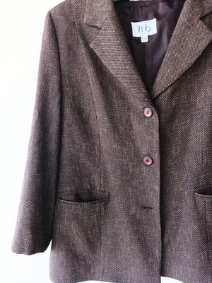 Σακάκι Veto μεταχειρισμένο με μοτίβο καφέ και πορτοκαλί, μέγεθος 58