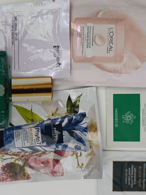 Travel size skincare products assortment