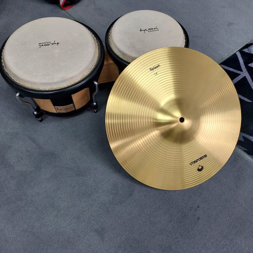 Tycoon Percussion Bongos Artist Series with Turkey Splash Cymbal 12" new