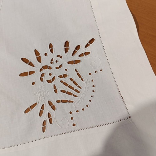 Traditional handmade embroidery with ancient Greek design, 70 years old