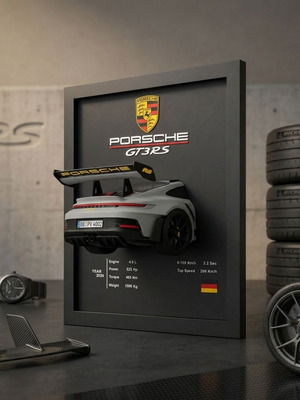 Porsche GT3 RS 3D διακοσμητικό κάδρο με αυτοκίνητο