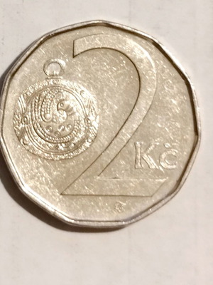 Czech 2 Koruny coin used (2008)