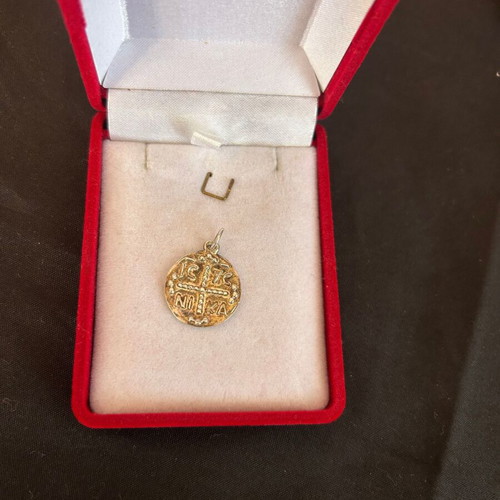 Silver Christian amulet used
