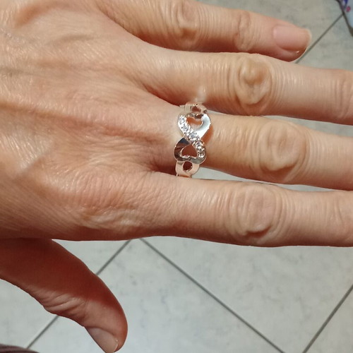 Zircon ring new, silver color, size 6.50
