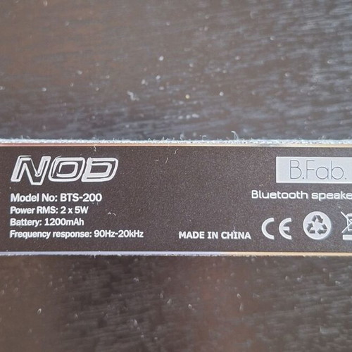 NOD B.FAB Bluetooth speaker 2 x 5 W, microSD, Aux-In 3.5mm, grey