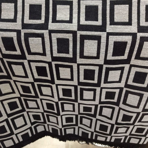 Sofa throw black and white used, rectangular 128x240