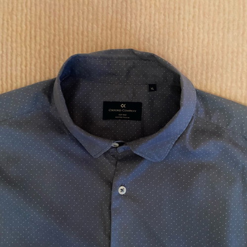 Off White men's shirt used, cotton, size L, blue