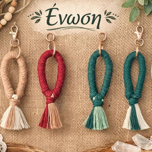 Macrame Keychain Handmade from Union Series Multicolor Made to Order