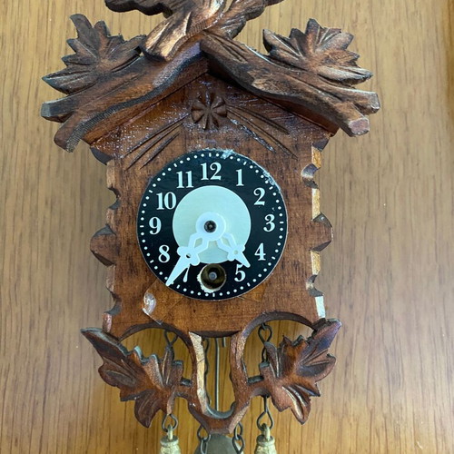 German Mini Cuckoo Wall Clock like new, handcrafted wood