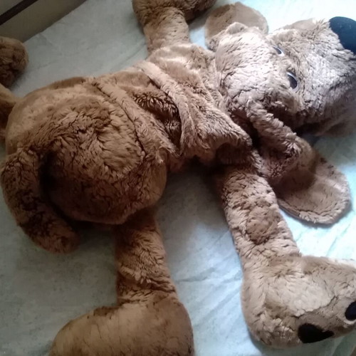 Large plush dog in brown color like new