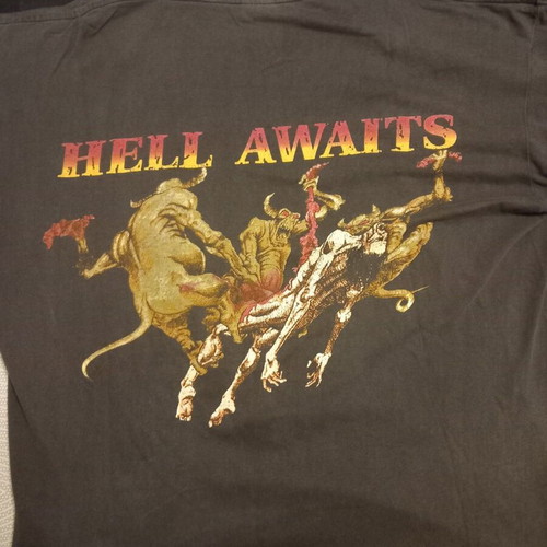 Slayer Hell Awaits 1991 T-shirt used, rare collectible, size L, black