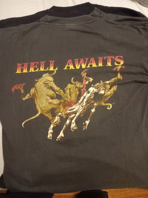 Slayer Hell Awaits 1991 T-shirt used, rare collectible, size L, black
