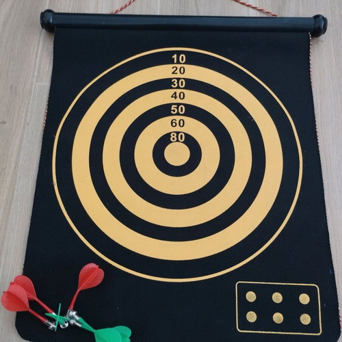 Magnetic double-sided dartboard like new