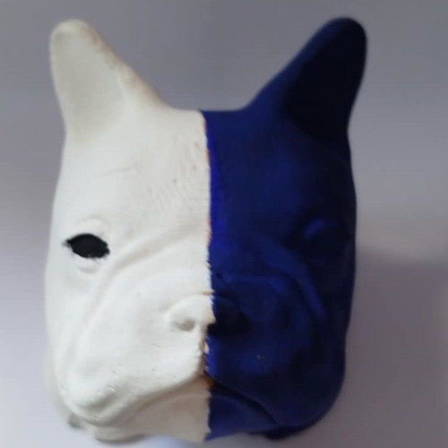 France Bulldog Gypsum Statue Handmade, Heavy Solid 10x10x12 cm