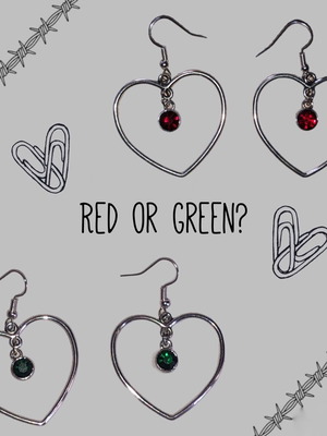 Handmade Heart Punk Gothic Alternative Fairy Grunge Earrings
