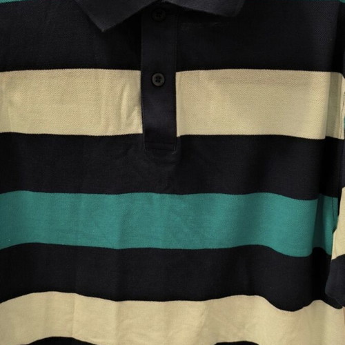 Dressmann men's short-sleeve polo shirt used, large, striped