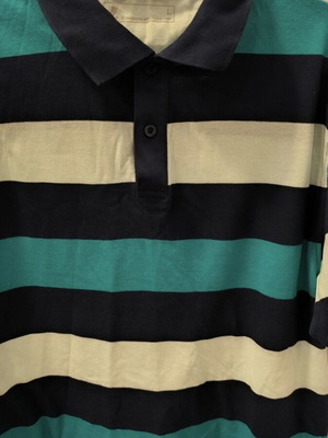 Dressmann men's short-sleeve polo shirt used, large, striped