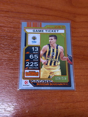2025-26 Panini Contenders EuroLeague Game Ticket #74 Bogdan Bogdanovic new