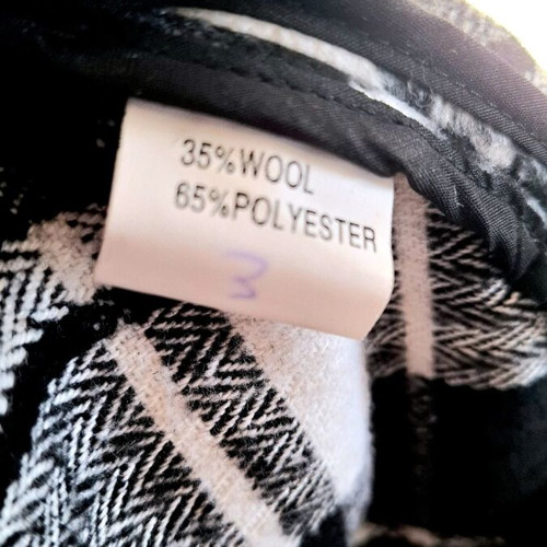 Checked black and white coat new wool and polyester size M Eu38