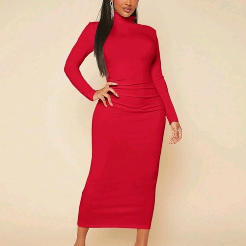 Red fitted dress Shein new, size L