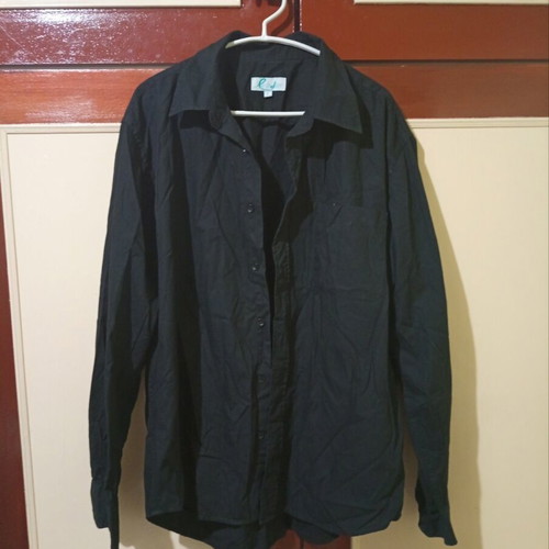 Leader men's black shirt size Large like new, long sleeve