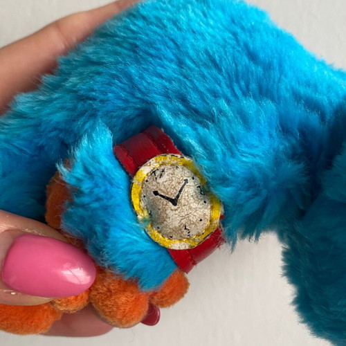 Bluki Muppet plush toy 1998 used, Spanish Sesame Street
