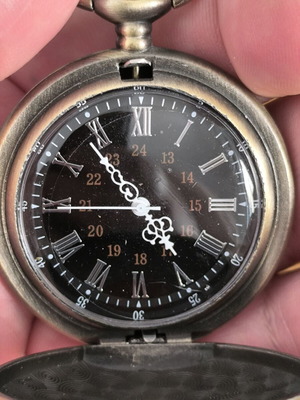 Vintage Pocket Watch Bronze Style Quartz με αλυσίδα καινούργιο