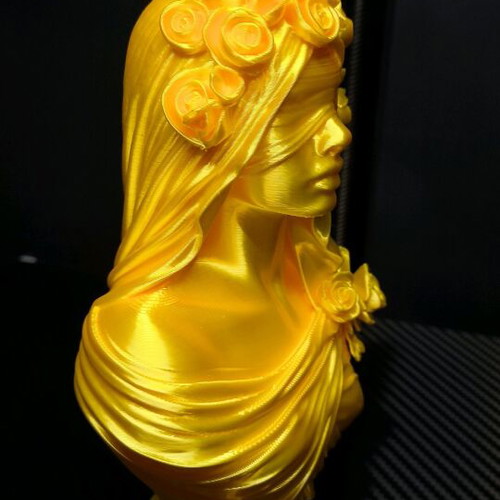 Blind Muse Bust New, 3D Printed Decorative Sculpture, Silk Gold