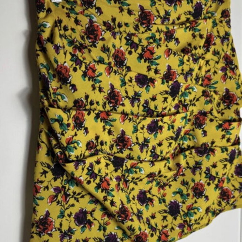 Zara yellow floral mini skirt medium with rhinestones used