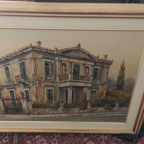 Α. Βουμβάκης έργο τέχνης σαν καινούργιο με θέμα σπίτια