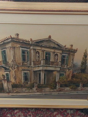 Α. Βουμβάκης έργο τέχνης σαν καινούργιο με θέμα σπίτια