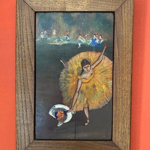 Degas dancer painting on iroko wood like new