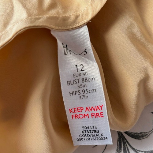 Women's satin nightgown with lace like new, gold color, size L