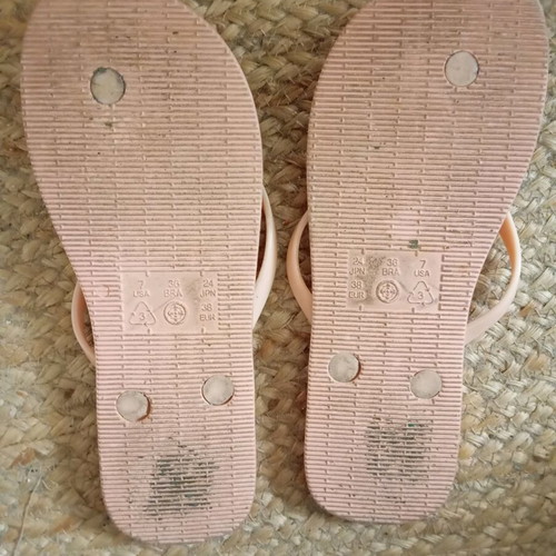 SugarFree women's flip flops used, soft pink, size 38