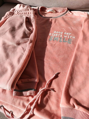Women's velour tracksuit set like new, pink, size S