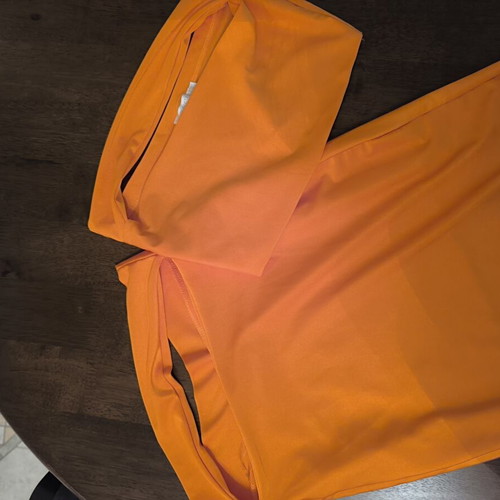 Decoro orange maxi skirt and top set