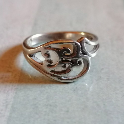 Silver 925 ring vintage spiral openwork new no 54 (US 6.75)