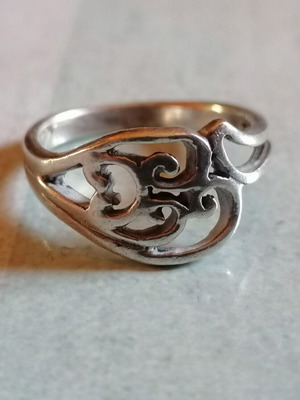 Silver 925 ring vintage spiral openwork new no 54 (US 6.75)